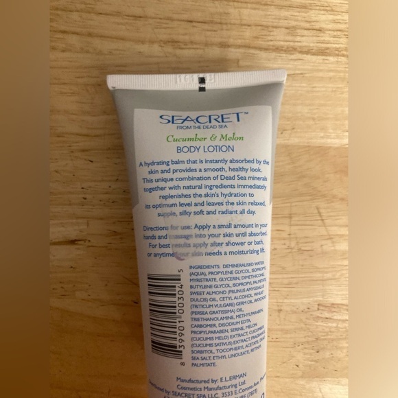 4/$25 Seacret from the Dead Sea cucumber & melon body lotion. Made in Israel - Picture 4 of 5